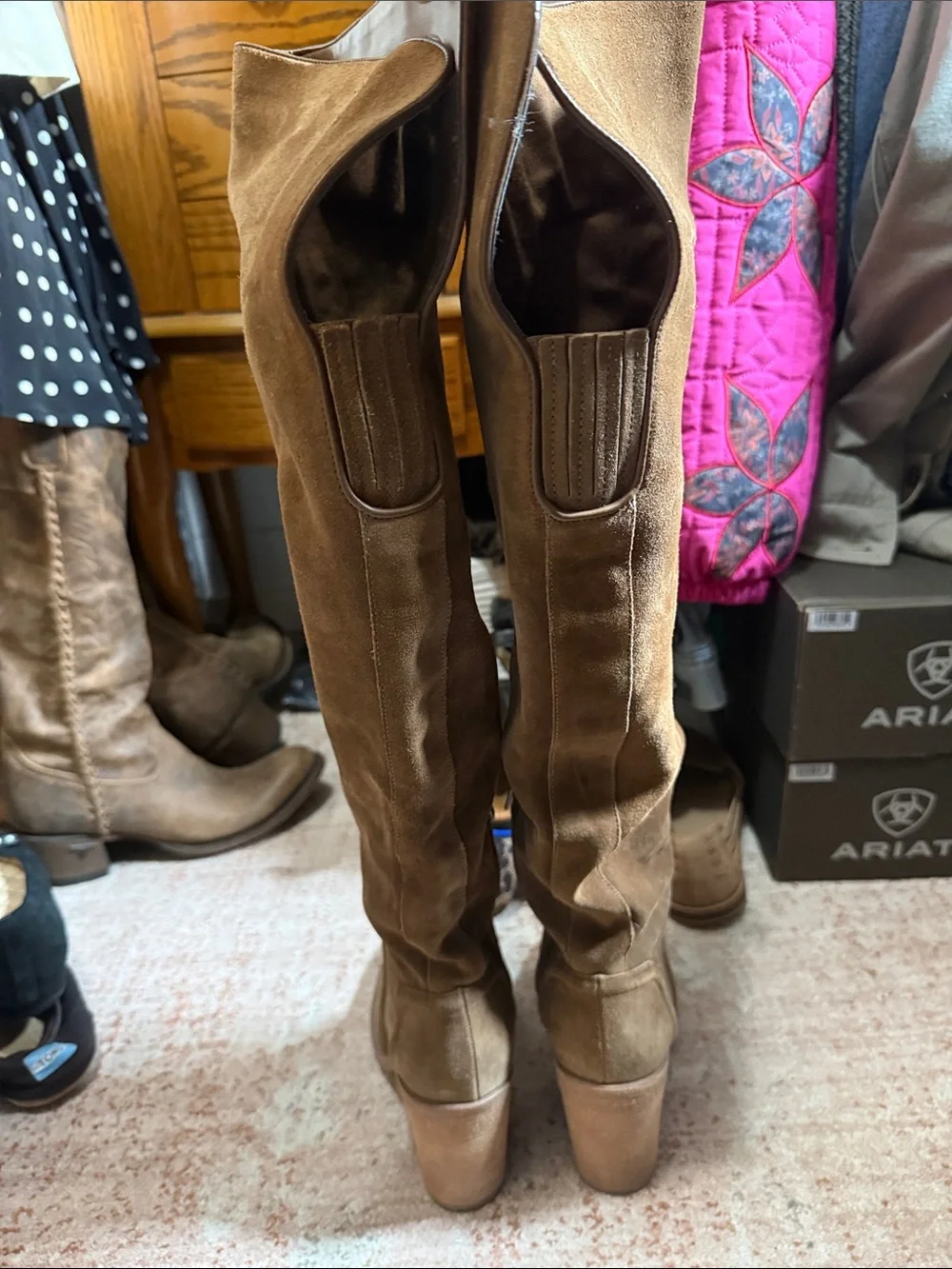 Vince Camuto Classic Tall Suede Over The Knee Boots - Brown
